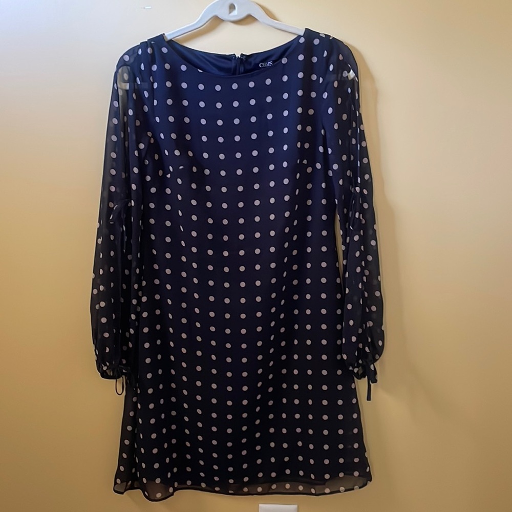 CHAPS Spilt Sleeve Polka Dot Dress